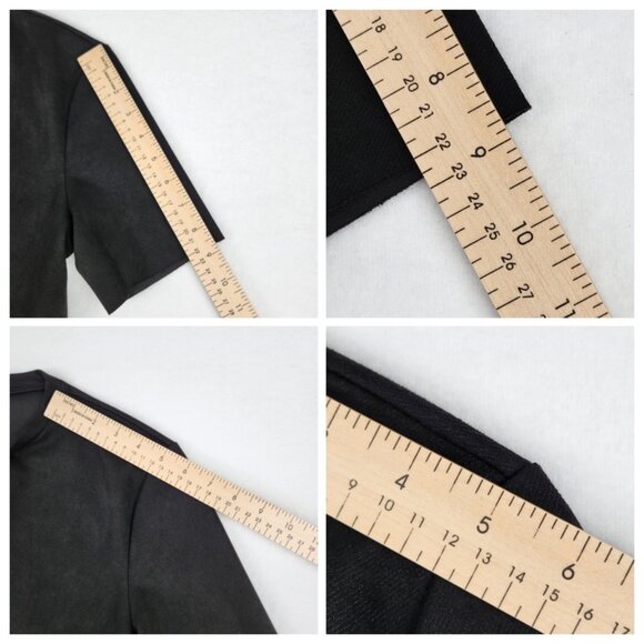 Zara Women's T Shirt Dress with Faux Pockets and Gold Buttons Size M Black - Picture 5 of 6